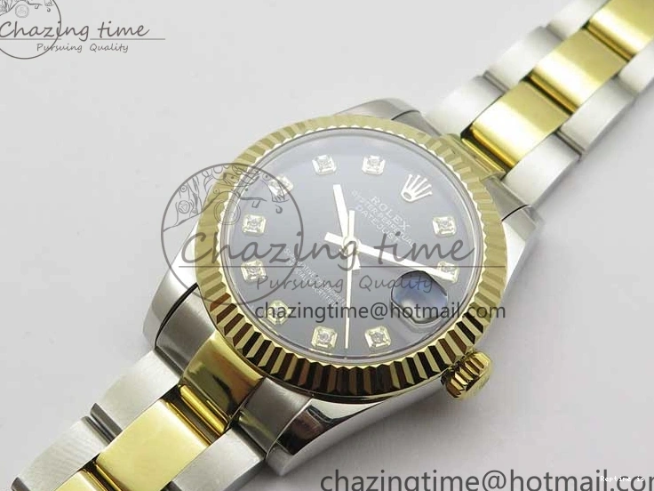 1225 StreetReady Datejust 31mm 278273 SS YG BP Maker Best Edition Black Diamonds Dial on SS YG Oyster Bracelet 2717